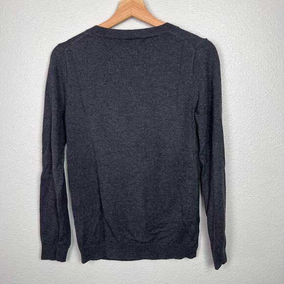 J. Crew Women's Small French Bulldog Teddie Sweater Merino Wool Blend Charcoal - Picture 8 of 8